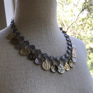 Chico's Silver and Gold Coin Necklace
